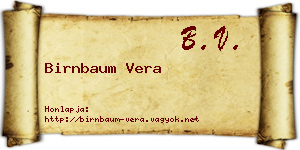Birnbaum Vera névjegykártya